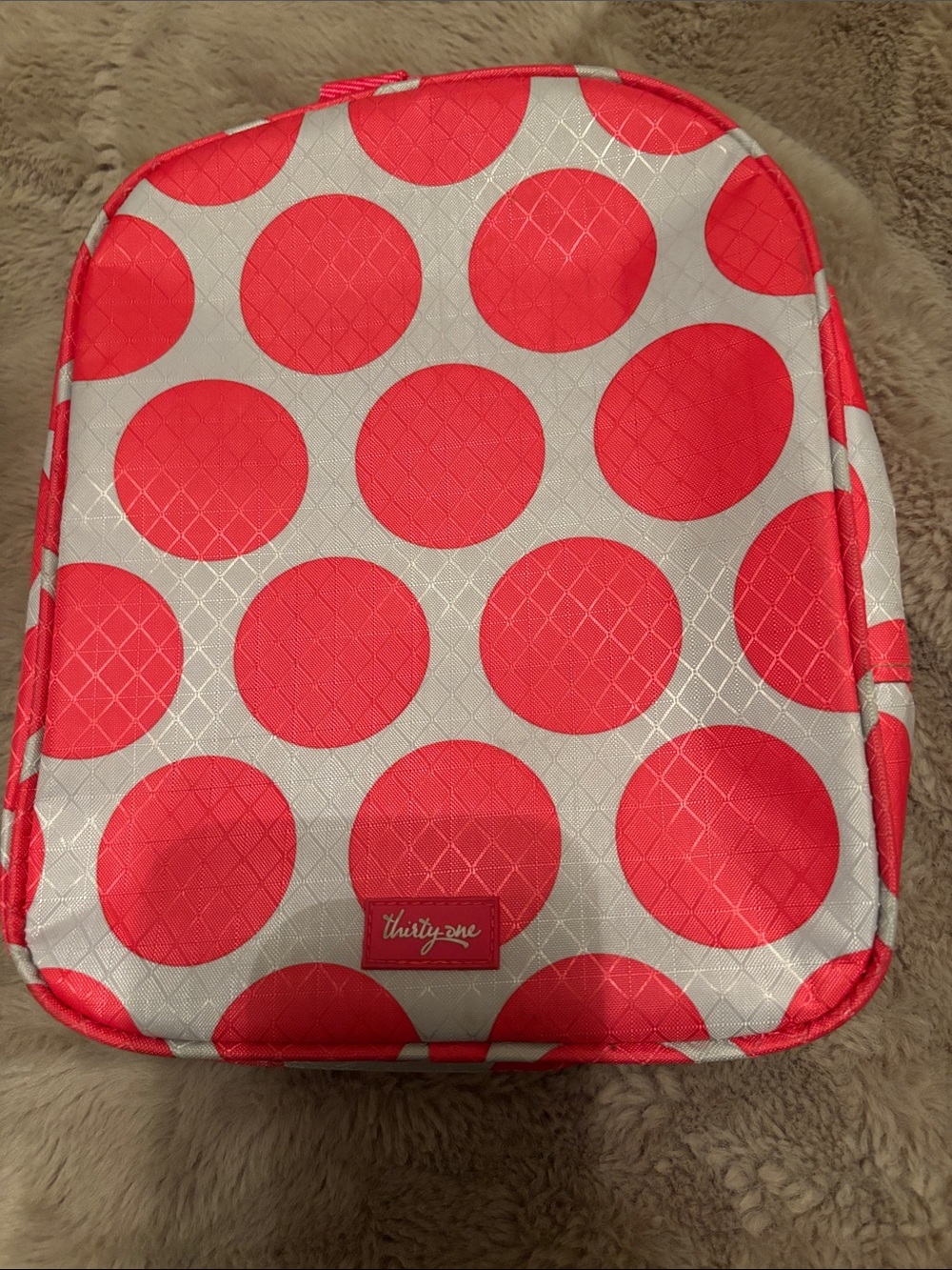 thirty-one Coral Pink Polka Dot Pouch
